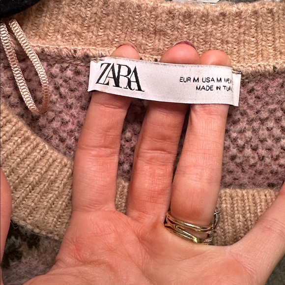 Zara Oversized Floral Jacquard Knit Sweater - Picture 5 of 6